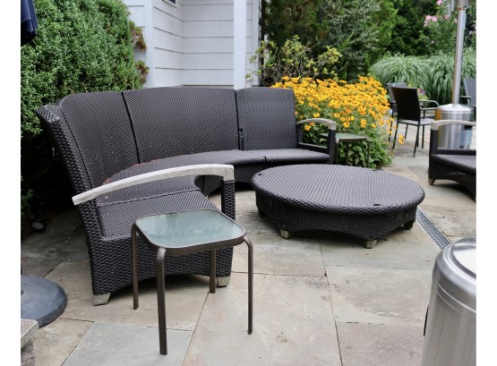 Gloster Furniture Cushioned Outdoor Patio Furniture Set With End Tables