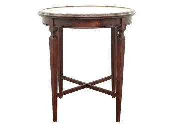Antique South Cone Trading Co. Handpainted Glass Top Accent Table