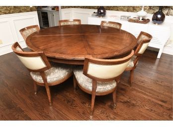 Guy Chaddock & Co. Country English Dining Table And Eight Neo Klismos Chairs