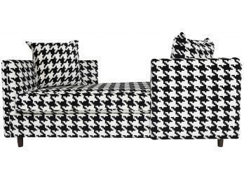 Kravet Furniture Andante Houndstooth Print Upholstered Tete A Tete