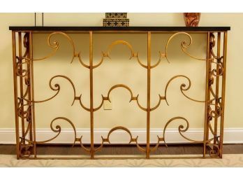 Modern History Deco Gilded Wrought Iron Console Table