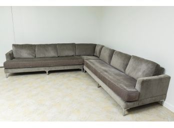 Kravet Furniture Union Sectional With Chrome T Legs