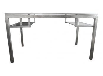 Glamorous Silver Leaf And Bevelled Glass Writing Desk