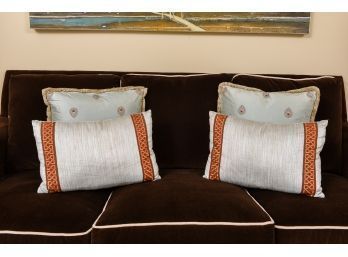 Set Of Four Custom Silk Throw Pillows