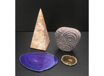 Stone Pyramid, Sliced Geodes & More