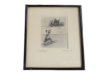Etching By M.L French, 'Wanna Play'