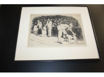 Orignal Signed Drypoint 'At The Show' 1935
