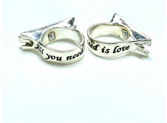 All You Need Is Love Friendship Rings . Size 7