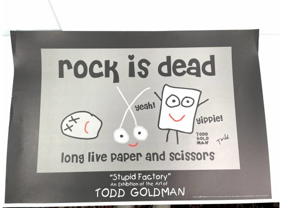 Todd Goldman Hand Signed Lithograph Art : Rock Is Dead