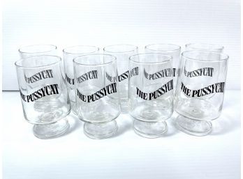 The Pussycat Vintage 60s/70's Footed Bourbon Cocktail Glasses