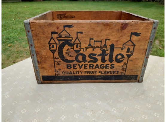 Vintage Wooden Castle Beverages Soda Crate
