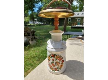Vintage 1960's - 70's Ceramic Milk Can Ash Tray Stand