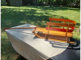 Child's Wooden Pull Sled With Handle Made In Canada Excellent Condition