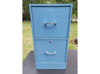 Blue Metal 2 Drawer Filing Cabinet