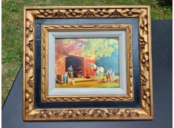 Nice Vintage Blacksmith Country Scene Framed Picture Classic