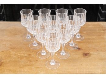 Set Of Ten Waterford Style Crystal Wine Glasses
