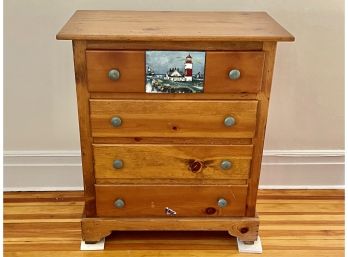 Sweet Painted Pine Four Drawer Chest