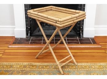Foldable Bamboo Tray On Stand