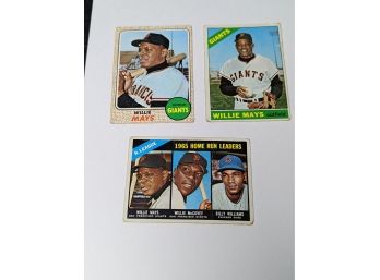 Willie Mays Lot Of 3 Cards
