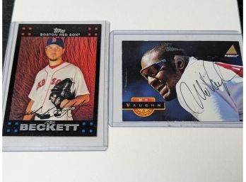 Josh Beckett And Mo Vaughn Autographed Cards