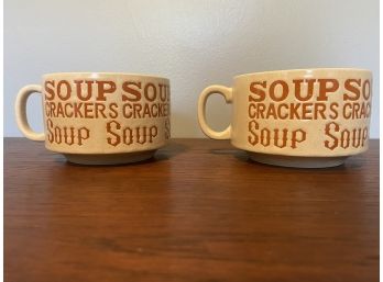 Pair Vintage Soup Mugs