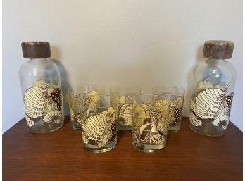 Tastesetter Shell Bareware Rocks Glasses (5), And Drink Canisters (2)