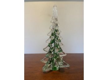 Vintage Silvestri Christmas Tree Crystal Clear And Green 10 Inches