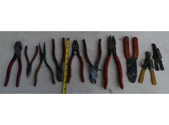 Large Lot Of Mostly Electrical Cutters And Pliers
