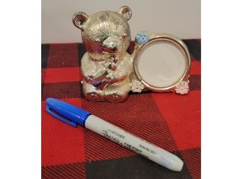 Piggy Bank Bear / Picture Frame ( 2' ) Combo