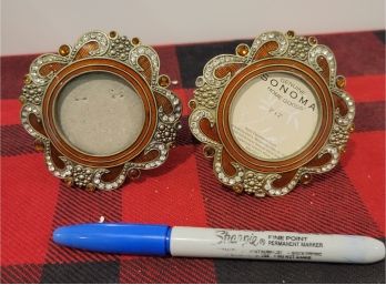2' Round Decorated Picture Frames