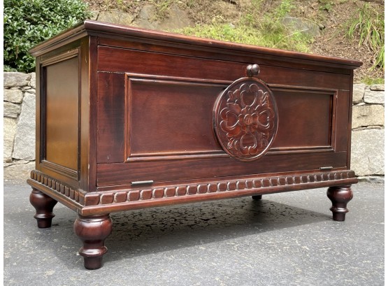 A Cherry Wood Storage Bench, Or Hope Chest