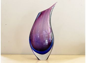 A Large, Modern, Hand Blown Art Glass Vase