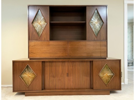 A Fabulous Mid Century Modern Credenza And Hutch Top Wall Unit