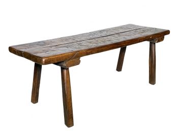 A Very Large Antique Primitive American Bench Or Coffee Table