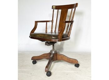 A Vintage Fruitwood Desk Chair By Bassett Furniture