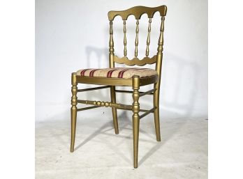 An Antique Gilt Wood Spindle Back Vanity Seat