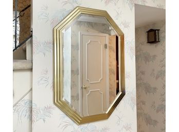 A Vintage Brass Framed Octagonal Mirror