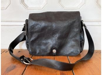 A Leather Messenger Bag By Il Bisonte