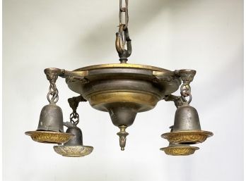 An Antique Brass Ceiling Fixture