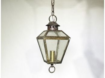 A Hanging Ceiling Lantern In Brass