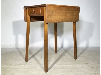 An Antique Solid Maple Drop Leaf Side Table