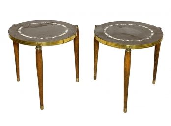 A Pair Of Mid-Century Modern Tile Mosaic Stackable Stacking Cocktail Tables
