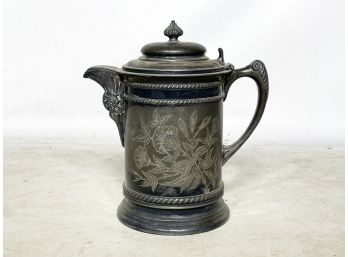 An Antique Silver Plated Pitcher - Lidded