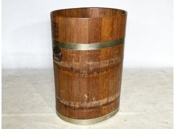 A Vintage Barrel With Chinese Characters On Side