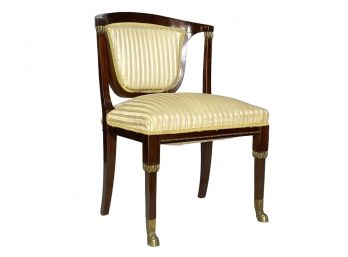 A Neoclassical Arm Chair In Striped Satin