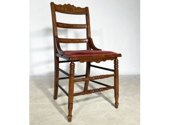 An Antique Inlaid Mahogany Ladder Back Side Chair