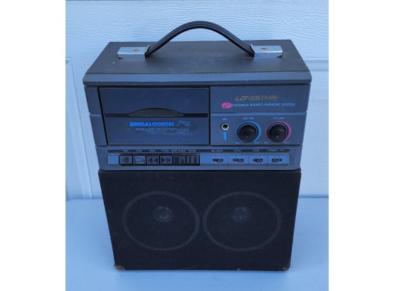 LONESTAR Singalodeon JR Portable Stereo Karaoke System Model KJ-1 Stereo Cassette Player