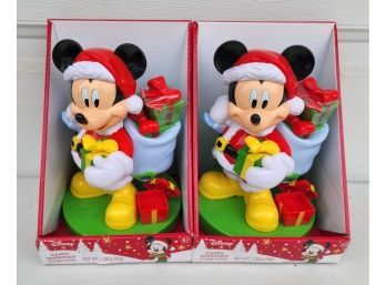 2 Brand New Mickey Mouse Christmas Candy Dispensers