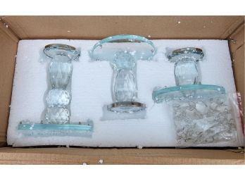 Brand New Set Of 3 Crystal Stands With Prisms