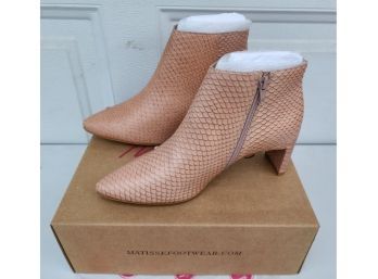 Brand New Matisse 'Crush' Snake Embossed Side Zip Ankle Boots Retail $199
